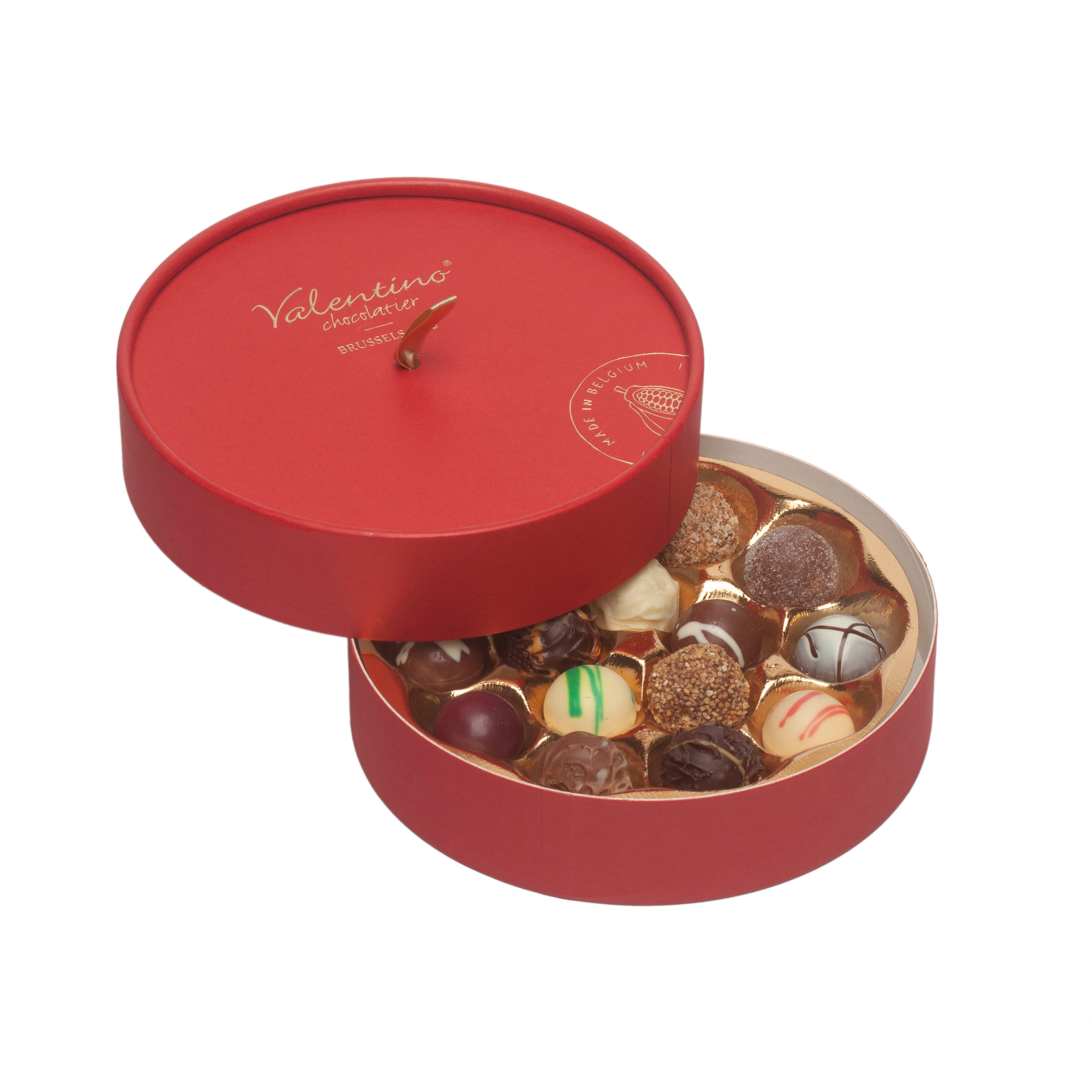 Belgian Chocolate Gift, Round Luxury Box Valentino